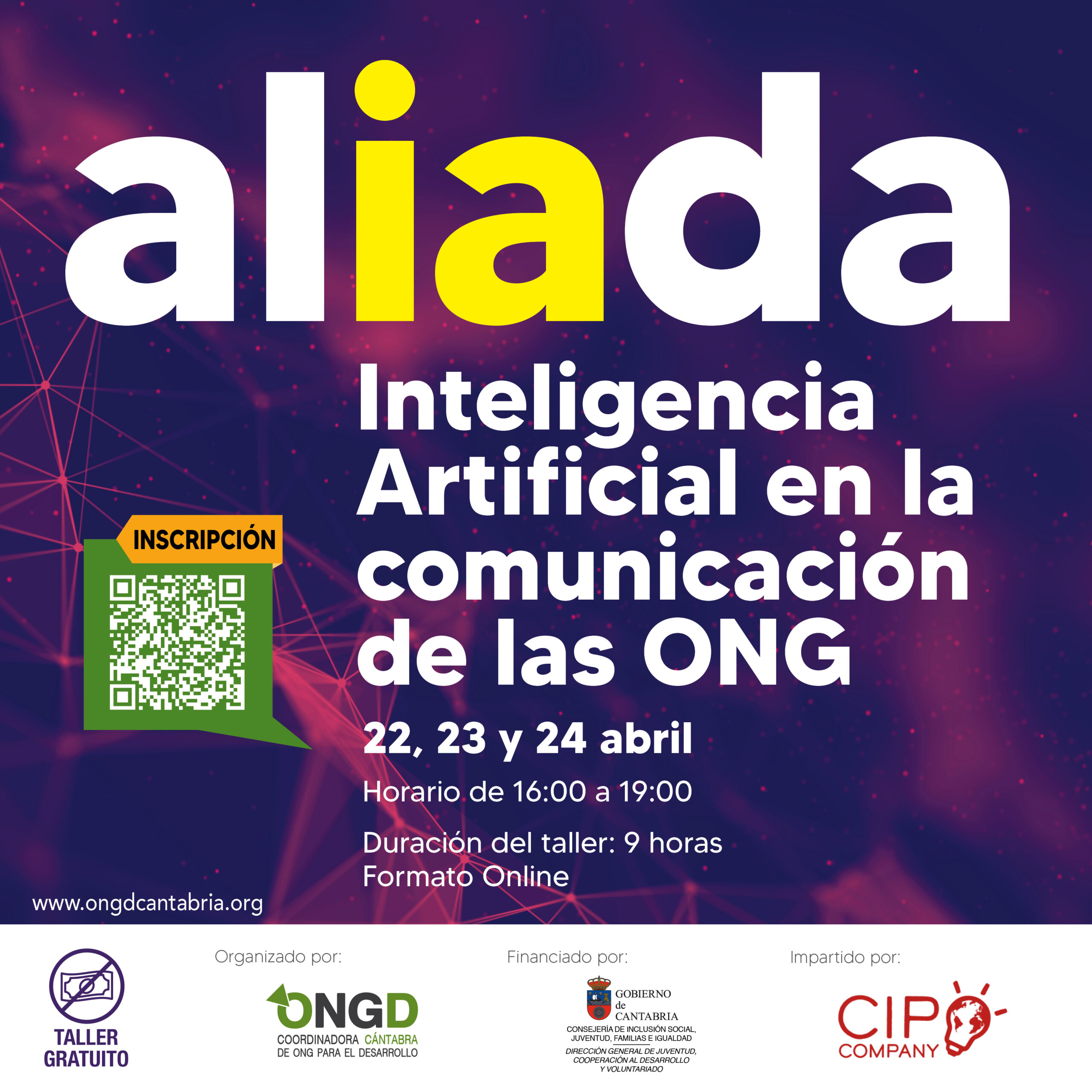 La Coordinadora Cántabra de ONGD lanza curso gratuito sobre Inteligencia Artificial con apoyo del Gobierno de Cantabria